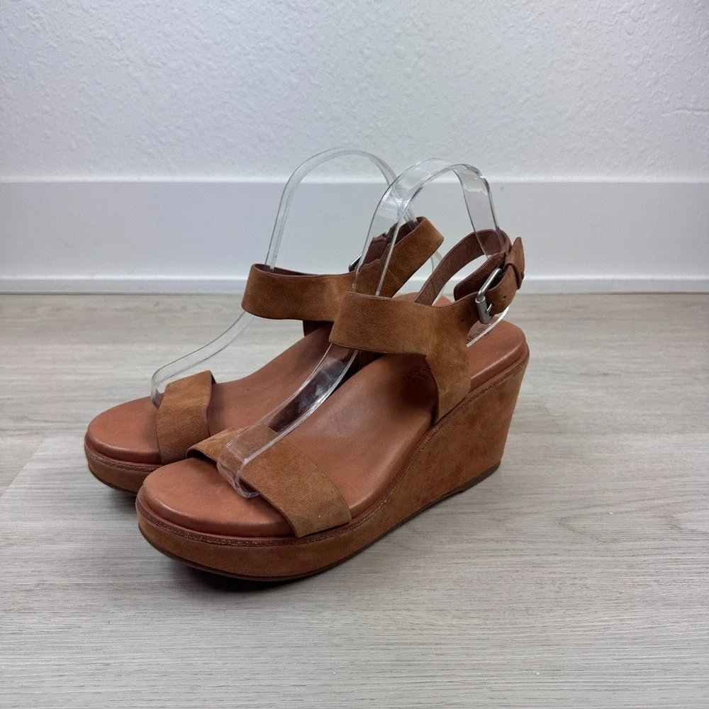 Gentle Souls by Kenneth Cole Platform Wedge Sandals Size 9.5 Brown